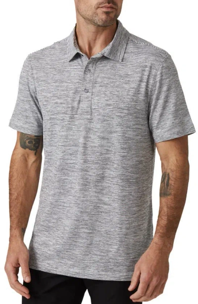 7 Diamonds Core Stripe Polo In Light Grey