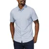 7 Diamonds Corsica Geo Print Short Sleeve Stretch Button-up Shirt
