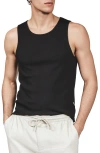 7 Diamonds Cotton & Modal Ribbed Tank In Black