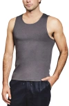 7 Diamonds Cotton & Modal Ribbed Tank In Gray