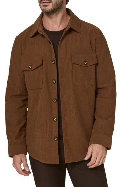 7 Diamonds Crossway Corduroy Overshirt In Cedar
