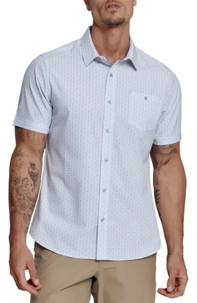 7 Diamonds Damon Short Sleeve Button-up Shirt In White