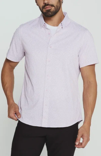7 Diamonds Dorian Short Sleeve Performance Shirt In Purple