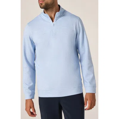 7 Diamonds Ember Herringbone Quarter Zip Sweatshirt In Blue