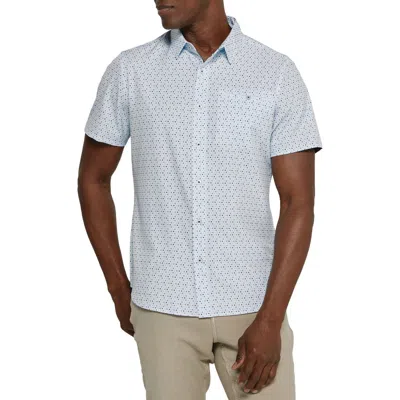 7 Diamonds Ephraim Short Sleeve Performance Button-up Shirt In White.
