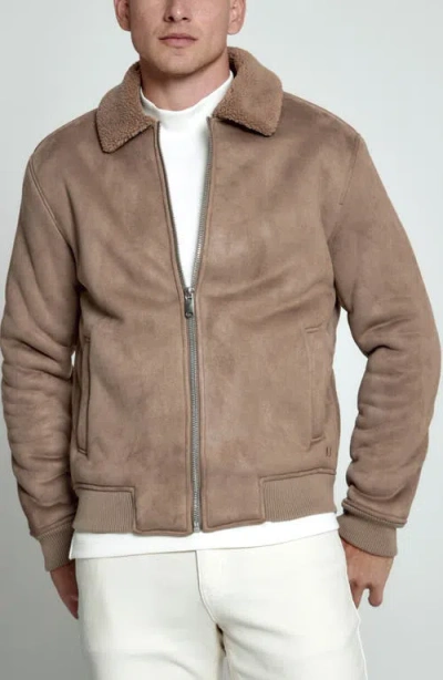 7 Diamonds Evolution Faux Suede & High-pile Fleece Jacket In Brown