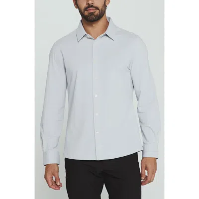 7 Diamonds Ferris Seersucker Button-up Shirt In Silver