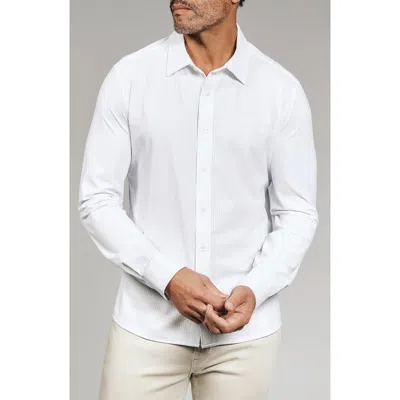 7 Diamonds Ferris Seersucker Button-up Shirt In White