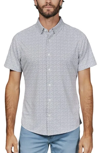 7 Diamonds Forli Floral Short Sleeve Stretch Button-up Shirt