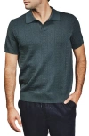 7 Diamonds Gavin Johnny Collar Polo Sweater In Green