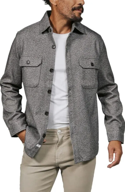 7 Diamonds Generation Herringbone Shirt Jacket In Grey