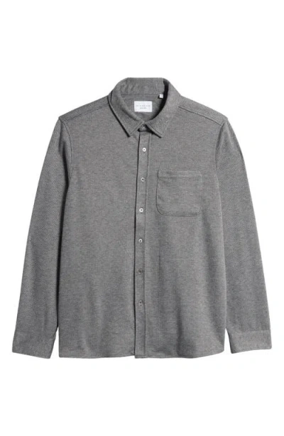 7 Diamonds Generation Knit Button-up Shirt In Grey