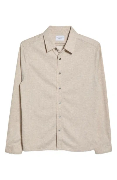 7 Diamonds Generation™ Pinstripe Double Knit Button-up Shirt In Beige