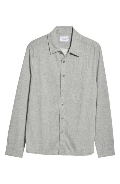 7 Diamonds Generation™ Pinstripe Double Knit Button-up Shirt In Grey