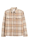 7 Diamonds Generation Plaid Flannel Button-up Overshirt In Brown