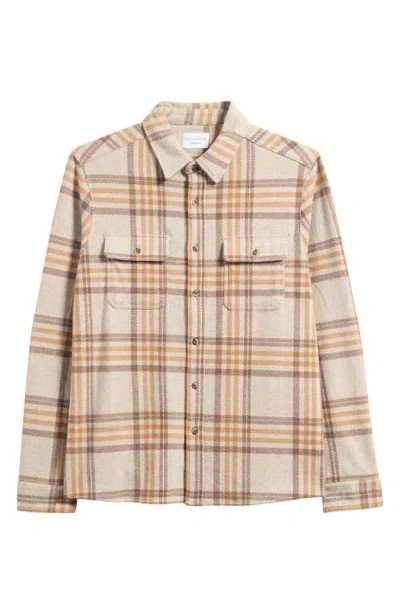 7 Diamonds Generation Plaid Flannel Button-up Overshirt In Brown