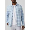 7 Diamonds Generation Plaid Stretch Flannel Button-up Shirt In Blue