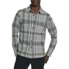 7 Diamonds Generation Plaid Stretch Flannel Button-up Overshirt In Gray