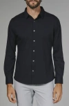 7 Diamonds Girona Solid Performance Button-up Shirt In Black