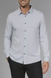 7 Diamonds Girona Solid Performance Button-up Shirt In Gray