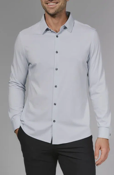 7 Diamonds Girona Solid Performance Button-up Shirt In Gray
