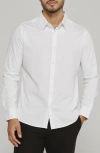 7 Diamonds Girona Solid Performance Button-up Shirt In White