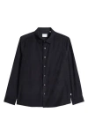 7 Diamonds Herigate Cotton Corduroy Button-up Shirt In Black