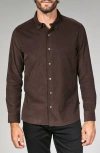 7 Diamonds Herigate Cotton Corduroy Button-up Shirt In Burgundy