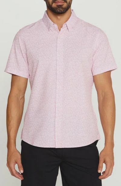 7 Diamonds Kai Short Sleeve Button-down Shirt In Pink