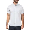 7 Diamonds Teo Textured Geo Pattern Short Sleeve Stretch Button-up Shirt In White