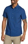 7 Diamonds Layne Geo Print Short Sleeve Performance Button-up Shirt