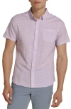 7 DIAMONDS LAYNE GEO PRINT SHORT SLEEVE PERFORMANCE BUTTON-UP SHIRT