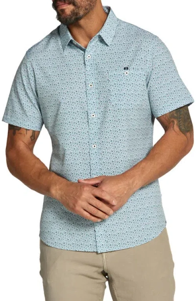 7 Diamonds Leandro Floral Short Sleeve Performance Button-up Shirt