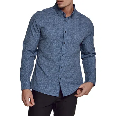 7 Diamonds Liam Floral Performance Button-up Shirt In Navy