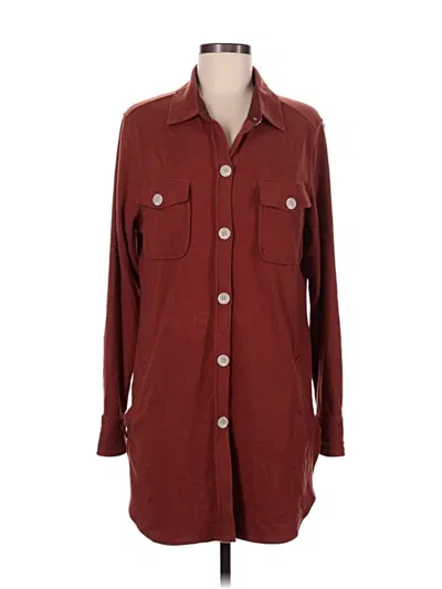 Pre-owned 7 Diamonds Long Sleeve Blouse In Burgundy