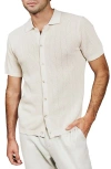 7 Diamonds Nash Knit Short Sleeve Button-up Shirt In White