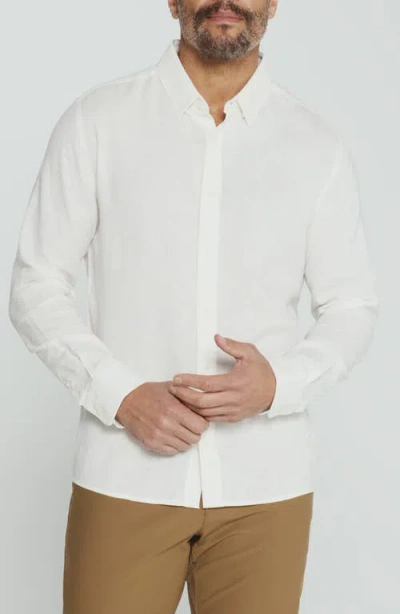 7 Diamonds Oasis Linen Blend Button-up Shirt In White