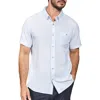 7 Diamonds Orion Neat Short Sleeve Performance Button-up Shirt In Light Blue
