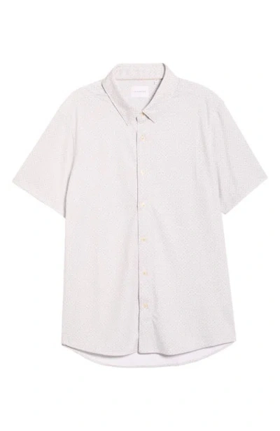 7 Diamonds Pryce Short Sleeve Stretch Button-up Shirt In White