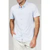 7 Diamonds Riley Floral Short Sleeve Performance Button-up Shirt In Blue