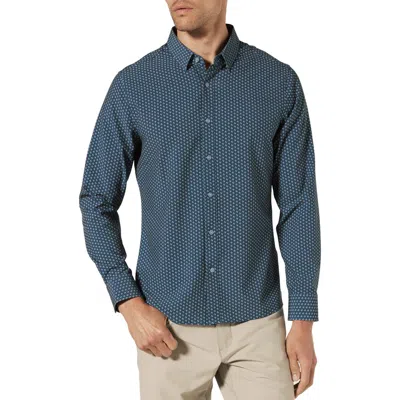 7 Diamonds Shane Dot Print Performance Button-up Shirt In Navy