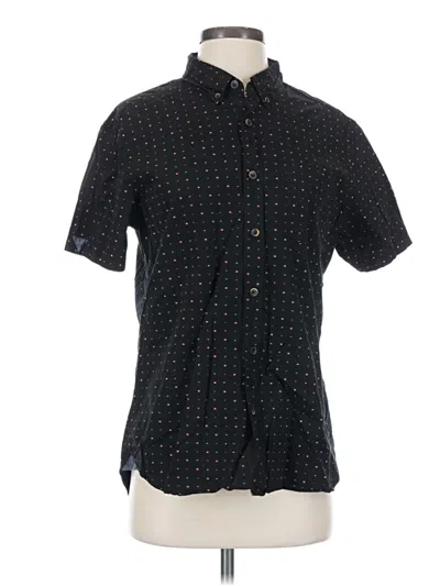 Pre-owned 7 Diamonds Short Sleeve Button Down Shirt In Black