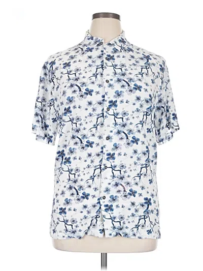 Pre-owned 7 Diamonds Short Sleeve Button Down Shirt In Blue