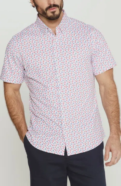 7 Diamonds Sundrift Starburst Print Short Sleeve Button-up Shirt In Multi