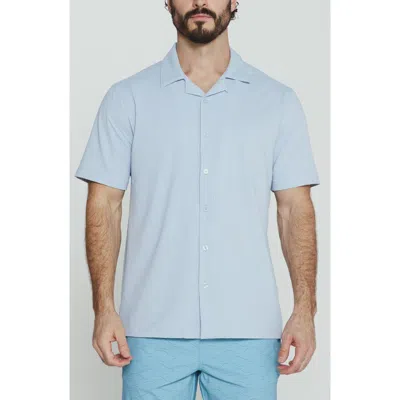 7 Diamonds Sutherland Stretch Seersucker Camp Shirt In Blue