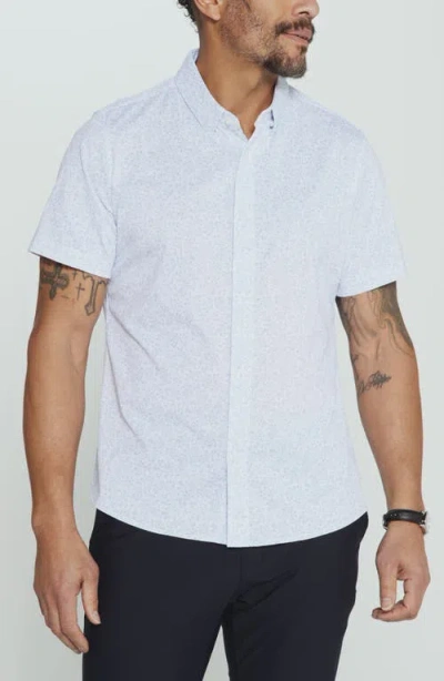7 Diamonds Velora Floral Short Sleeve Button-up Shirt In White