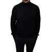 7 Downie St. Cable Knit Turtleneck Sweater In Black In Black