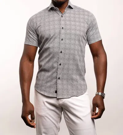 7 Downie St. Fit Sport Shirt In Black & White Grid In Multi