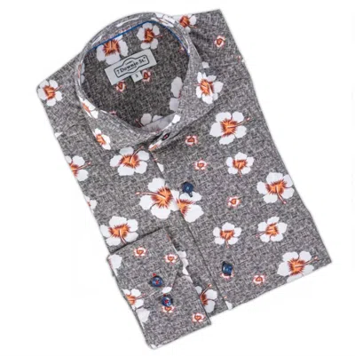 7 Downie St. Floral Print Shirt In Grey