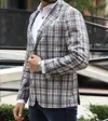 7 Downie St. Knowville Sport Coat In Beige/ivory/blue In Multi